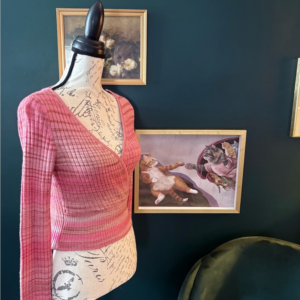 American Eagle Outfitters Pink Knit Sweater